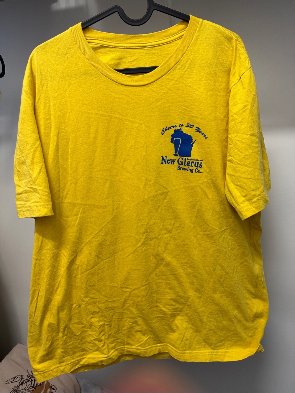 New Glarus Brewing men’s Yellow Short-Sleeve Tee